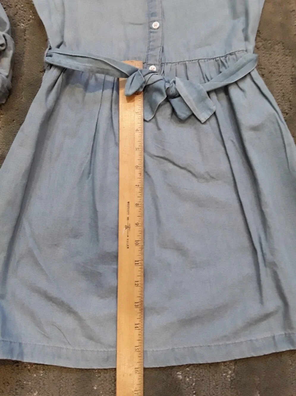 Carters Size 10 Blue Chambray (Soft Denim) Shirt Dress with Waist tie